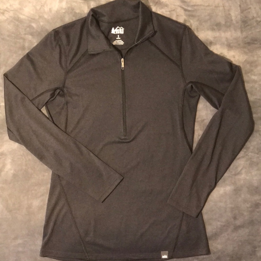 NWOT REI Quarter Zip Black